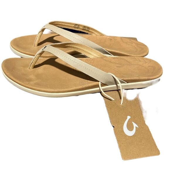 Olukai Honu Women's Size 11 Tapa/Goldensand Flip Flop Comfort Sandals New Turtle - Picture 5 of 6